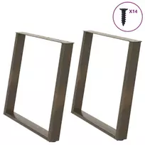 Valgomojo stalo kojelės, U formos, 2 vnt., natūralus plienas, 100 x (72-73) cm, plienas