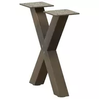 Kavos staliuko kojelės, X formos, 2 vnt., natūralus plienas, 30x(30-31) cm, plienas