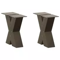 Kavos staliuko kojelės, X formos, 2 vnt., natūralus plienas, 40x(30-31) cm, plienas