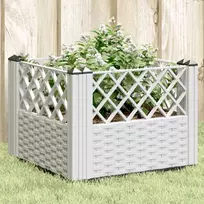 Sodo lovelis su kuoliukais, baltas, 43,5x43,5x43,5cm, PP