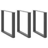 Valgomojo stalo kojos, 3 vnt., antracito spalvos, 80x(72-73) cm, plienas, U formos