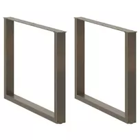 Valgomojo stalo kojelės, U formos, 3 vnt., natūralus plienas, 100 x (72-73) cm, plienas