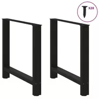Valgomojo stalo kojos, juodos, 2 vnt., 70x(72-73) cm, plienas