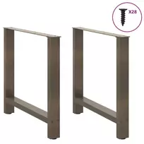 Valgomojo stalo kojos, 2 vnt., 70x(72-73) cm, natūralus plienas