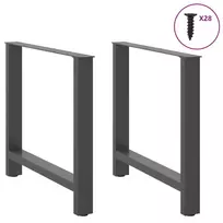 Valgomojo stalo kojos, antracito spalvos, 2 vnt., 70x(72-73) cm, plienas