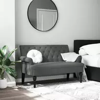 Suoliukas su atlošu, tamsiai pilkas, 120x62x75,5 cm, audinys