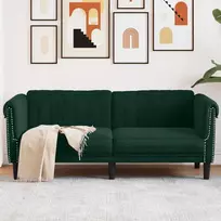 Dvivietė sofa, tamsiai žalios spalvos, aksomas