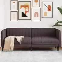 Trivietė sofa, tamsiai rudos spalvos, audinys