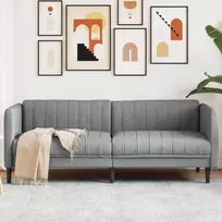 Trivietė sofa, šviesiai pilkos spalvos, audinys
