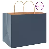 Popieriniai maišeliai 250vnt. su rankenomis, mėlynas 32x22x24cm