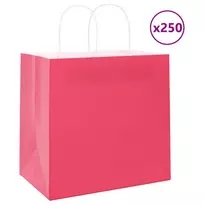 Popieriniai maišeliai 250vnt. su rankenomis, rožinis 54x15x49cm