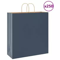 Popieriniai maišeliai 250vnt. su rankenomis, mėlynas 45x17x48cm