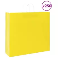 Popieriniai maišeliai 250vnt. su rankenomis geltonos 54x15x49cm