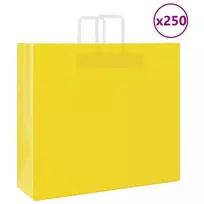 Popieriniai maišeliai 250vnt. su rankenomis geltonos 54x15x49cm