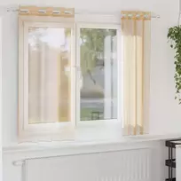 Voile užuolaidos su įvorėmis, 2vnt., smėlio spalvos