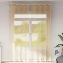 Voile užuolaidos su įvorėmis, 2vnt., smėlio spalvos