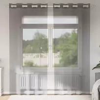 Voile užuolaidos su įvorėmis, 2vnt., šviesiai rudos spalvos