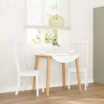 Valgomojo Kėdės 2 vnt Baltos medžio masyvo gumos