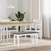 Suoliukas 90 cm Balta medžio masyvo guma
