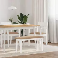 Suoliukas 90 cm Balta medžio masyvo guma