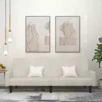 Dvivietė sofa-lova, kreminės spalvos, aksomas