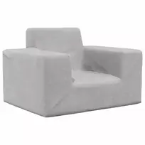 Vaikiška sofa, šviesiai pilkos spalvos, minkštas pliušas