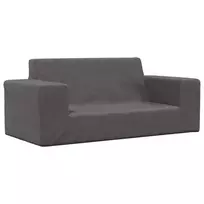 Dvivietė vaikiška sofa, antracito spalvos, minkštas pliušas