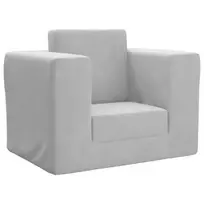 Vaikiška sofa-lova, šviesiai pilkos spalvos, minkštas pliušas