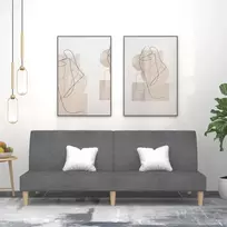 Dvivietė sofa-lova, šviesiai pilkos spalvos, audinys