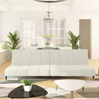 Dvivietė sofa-lova, kreminės spalvos, aksomas