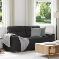 Dvivietė sofa, juoda, 180x81x84 cm, dirbtinė oda