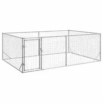 Lauko šunų voljeras su durelėmis, 3x2x1 m, cinkuotas plienas