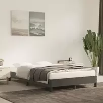 Lovos rėmas be čiužiniu, tamsiai pilka, 120x190 cm, aksomas