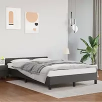 Lovos rėmas be čiužinio, pilka, 120x190cm, dirbt. oda