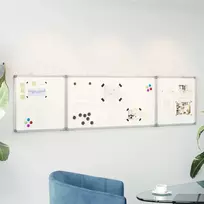 Magnetinė balta lenta, 200x50x1,7cm, aliuminis, sulankstoma