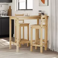 Baro baldų komplektas, 3 dalių, pušies medienos masyvas