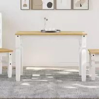 Valgomojo stalas Corona, baltas, 112x60x75cm, pušies masyvas
