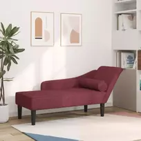 Poilsio sofa su ilga pagalve, raudonojo vyno spalvos, audinys