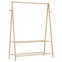 Drabužių kabykla su lentynomis, 132x45,5x150,5cm, bambukas