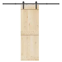 Stumdomų durų įrangos rinkinys, juodos sp., 213,5cm, plienas