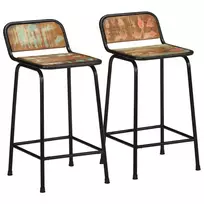Baro taburetės, 2vnt., 46x35,5x80 cm, perdirbtos medienos