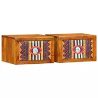 Šalia lovos spintelė su stalčių 2 pcs Ruda 35 x 30 x 22 cm