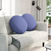 Sėdynių pagalvėlės 2 pcs Džinsinės mėlynos Ø50 x 19 cm audinys