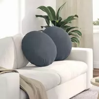 Sėdynių pagalvėlės 2 pcs Tamsiai pilka Ø50 x 19 cm Aksomas