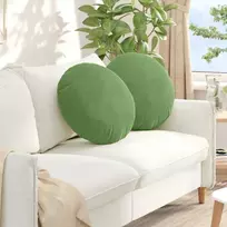 Sėdynių pagalvėlės 2 pcs Šviesiai žalia Ø50 x 19 cm Aksomas