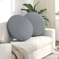 Sėdynių pagalvėlės 2 pcs Šviesiai pilka Ø60 x 21 cm audinys