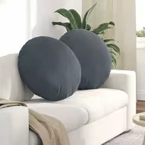 Sėdynių pagalvėlės 2 pcs Tamsiai pilka Ø60 x 21 cm Aksomas