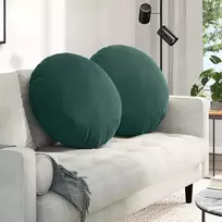 Sėdynių pagalvėlės 2 pcs Tamsiai žalia Ø60 x 21 cm Aksomas