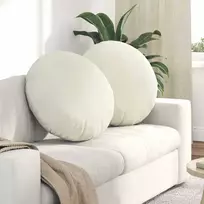 Sėdynių pagalvėlės 2 pcs Kreminė Ø60 x 21 cm Aksomas