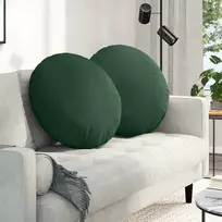 Sėdynių pagalvėlės 2 pcs Tamsiai žalia Ø60 x 21 cm